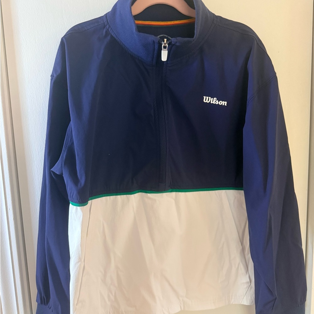 Girl’s Wilson Navy and White Half-Zip Pullover Windbreaker